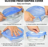 6 Pcs Silicone Stretch Lids